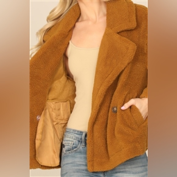 Camel Teddy Bear Coat NWT - Picture 3 of 5